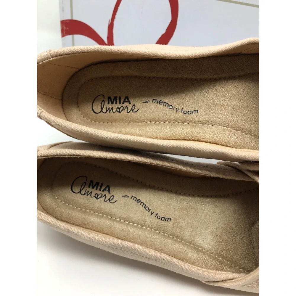 MIA Amore Linnett 10 Peach Canvas Slip‎ On Shoe Espadrille Memory Foam